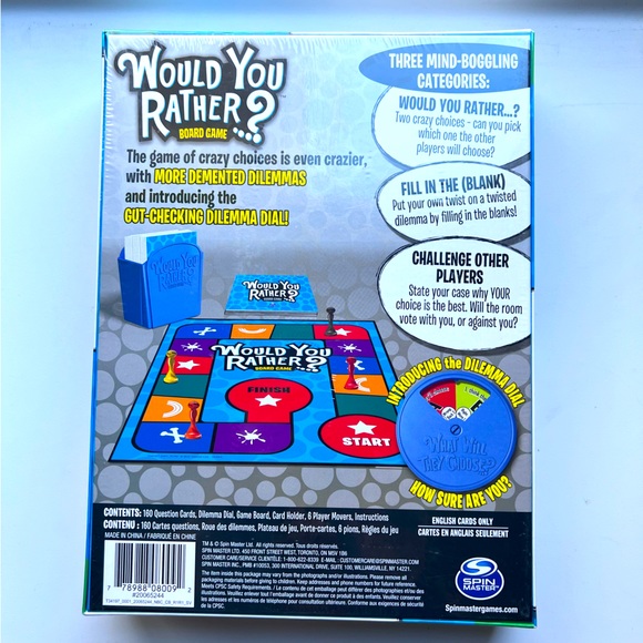 Would You Rather? Board Game by Spin Master, Crazier Dilemmas! NEW unopened - Picture 4 of 4
